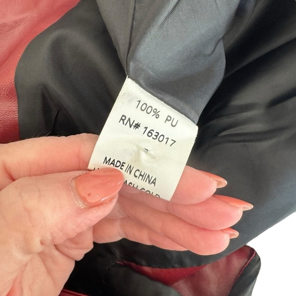 Princess Polly - Jocelyn Faux Leather Boyfriend Blazer Burgundy Sz M/L - Picture 7 of 8
